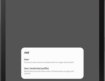 Add a user screen Add a user screen