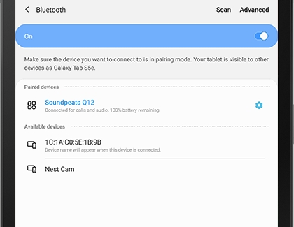 Bluetooth connection settings Bluetooth connection settings