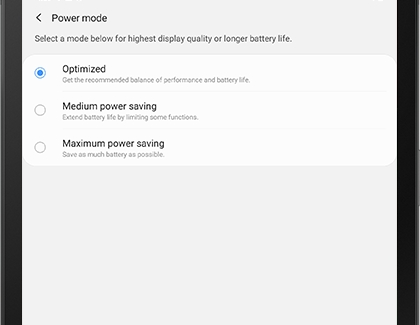 Different power modes displayed on tablet Different power modes displayed on tablet
