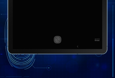 Galaxy Tab S6 with the Fingerprint sensor showing Galaxy Tab S6 with the Fingerprint sensor showing