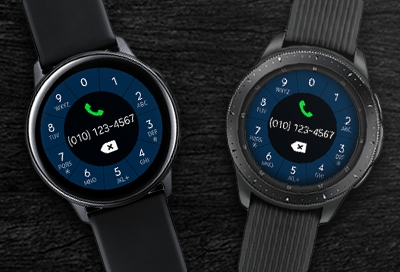 Smart Watches showing the dial pad for making phone calls Smart Watches showing the dial pad for making phone calls