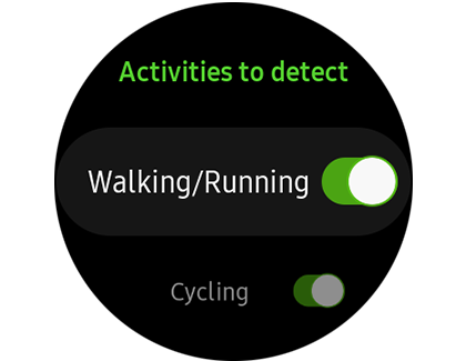 Selection of auto detect workout activities Selection of auto detect workout activities
