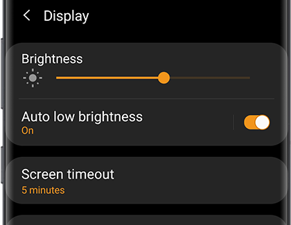Display settings on the Galaxy Wearable app Display settings on the Galaxy Wearable app