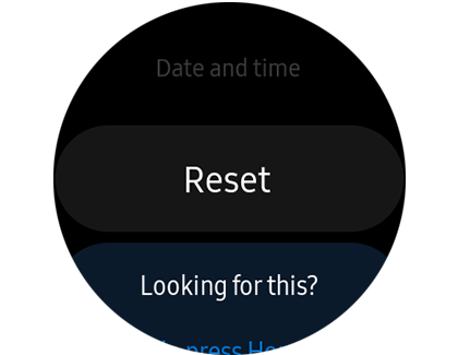 The reset option on the Galaxy Watch Active The reset option on the Galaxy Watch Active