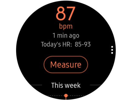 Heart rate displayed on Galaxy Watch Active Heart rate displayed on Galaxy Watch Active