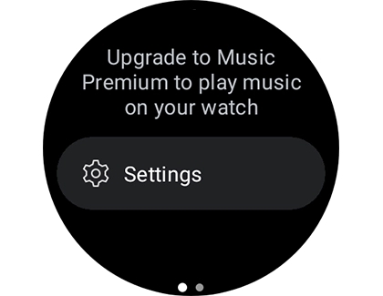 Settings option displayed on a Galaxy watch