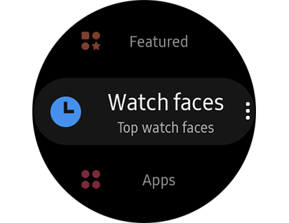 Galaxy Store with Watch faces highlighted Galaxy Store with Watch faces highlighted