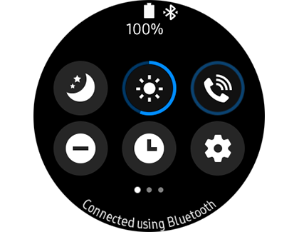 Smart watch Quick panel with circle icons Smart watch Quick panel with circle icons