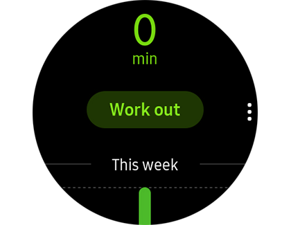 The Running tracker on the Galaxy Watch Active's screen The Running tracker on the Galaxy Watch Active's screen
