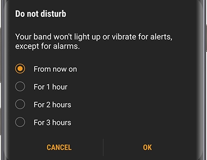 Do not disturb turned on in the Galaxy Wearable app Do not disturb turned on in the Galaxy Wearable app