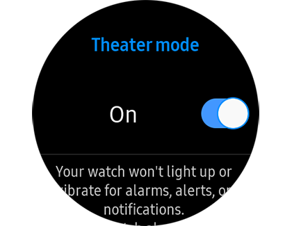 Theater mode enabled in Galaxy Watch Active Theater mode enabled in Galaxy Watch Active