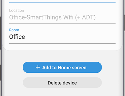 The Smart Cam's device settings page in SmartThings The Smart Cam's device settings page in SmartThings