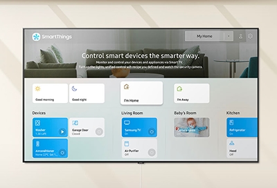 Smart TV displaying SmartThings app