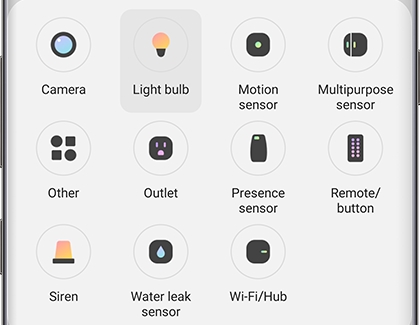 The Light bulb selected in the SmartThings app The Light bulb selected in the SmartThings app