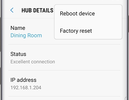 Factory reset option in SmartThings Factory reset option in SmartThings