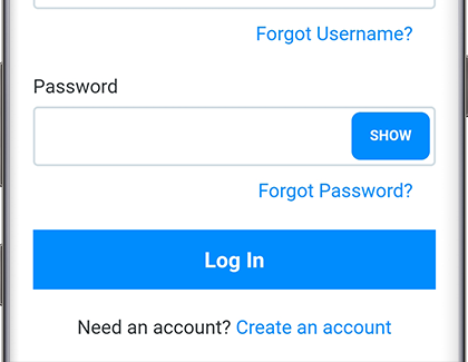 ADT Log In screen