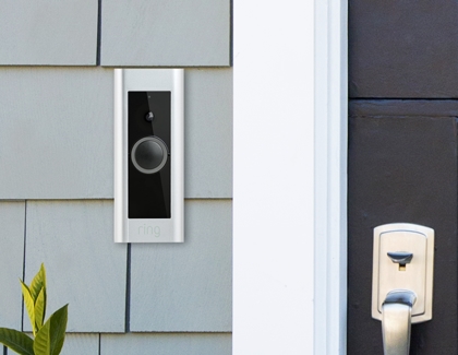 A Ring Doorbell installed on a house