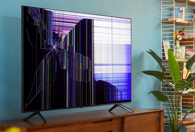 broken curved tv screen