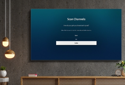 Scan for channels from an antenna or cable box on your Samsung