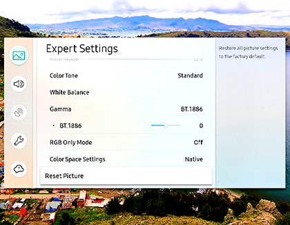 Reset the TV's Picture Settings in the Expert Settings menu