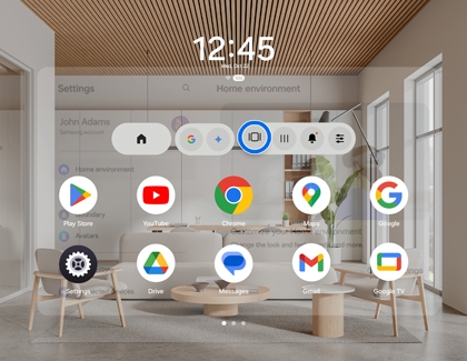 Galaxy XR Launcher screen highlighting the Tidy icon.