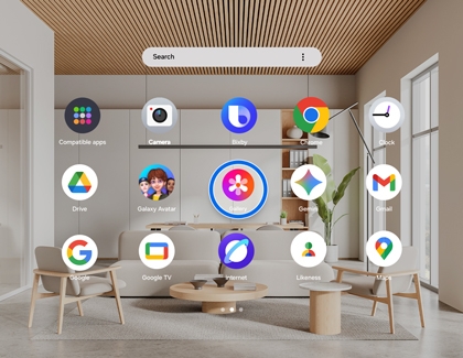 Apps screen in the Galaxy XR headset with the Gallery app highlighted.