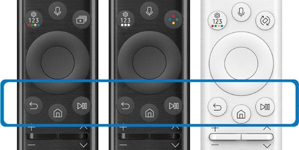 Press Return and Play/Pause on Samsung Smart Remote