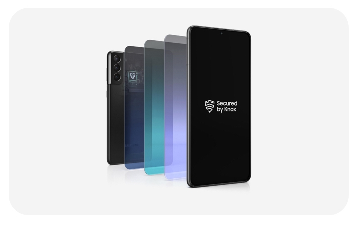 Give your business the 5G edge Galaxy phone with 5 superimposed layers, to show the security provided by Samsung’s Knox technology