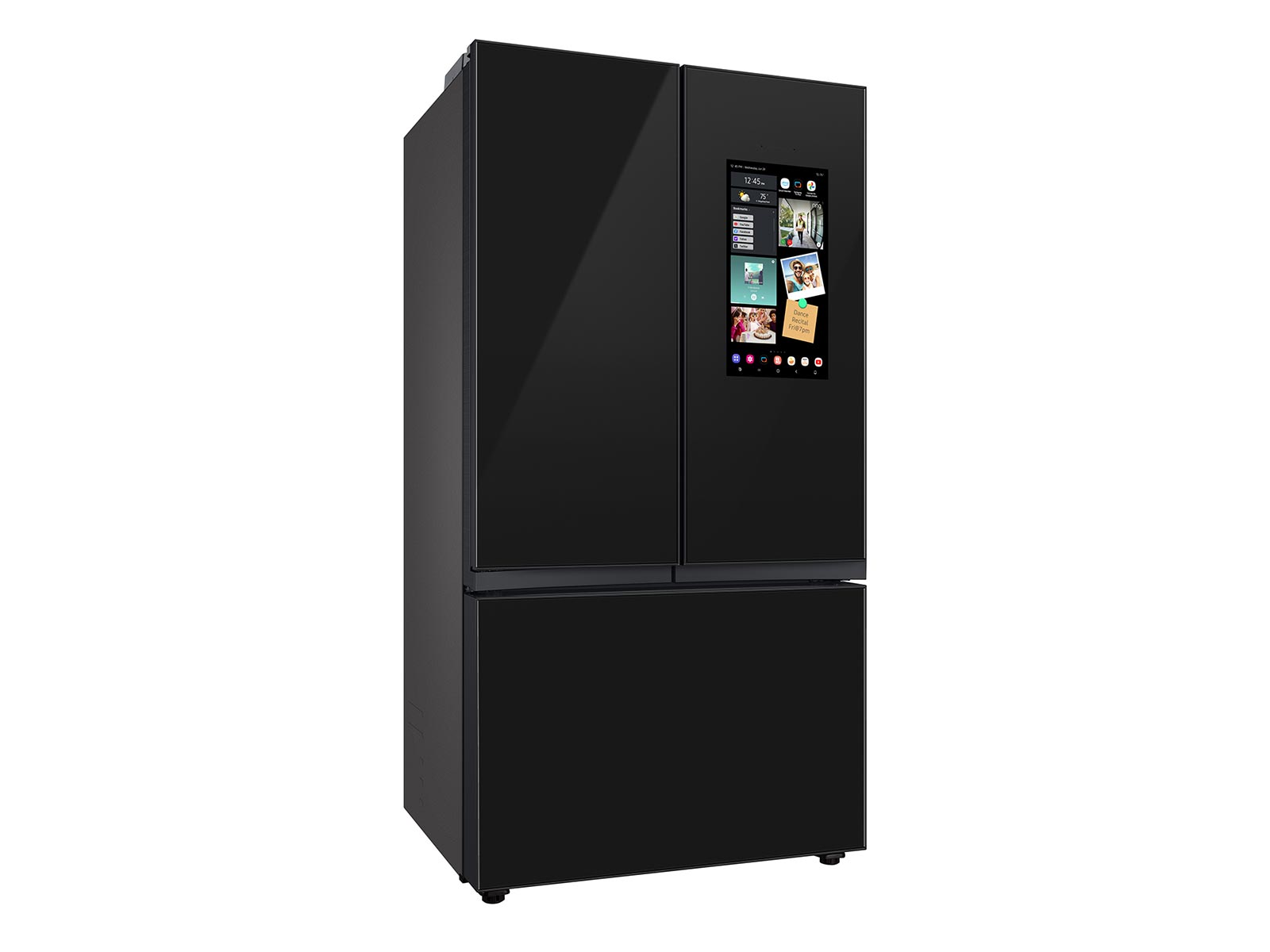 Thumbnail image of Bespoke 3-Door French Door Refrigerator (24 cu. ft.) &ndash; with Family Hub&trade; Panel in Charcoal Glass &ndash; (with Customizable Door Panel Colors) in Charcoal Glass