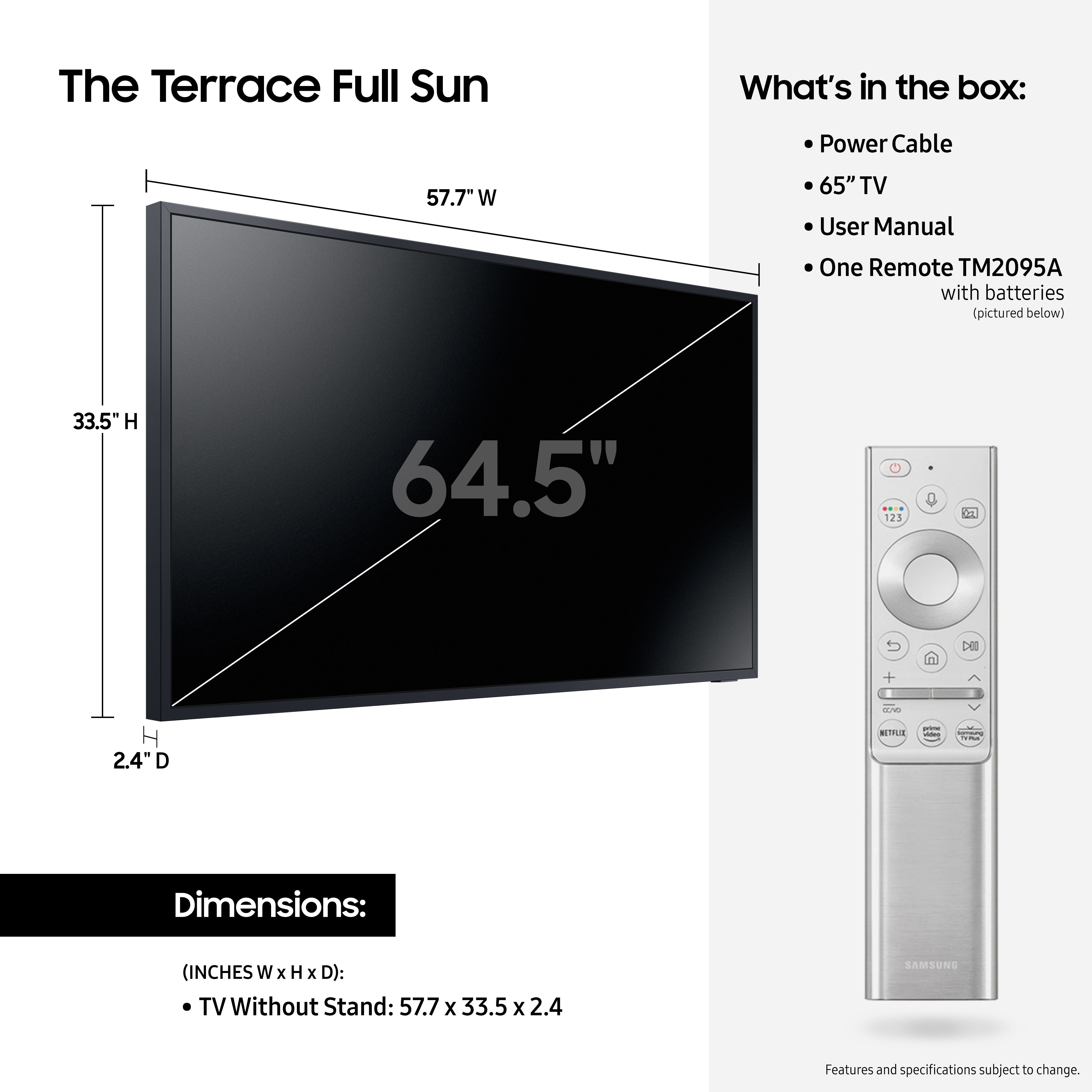 65” Class The Terrace Partial Sun QLED 4K LST7T (2021)