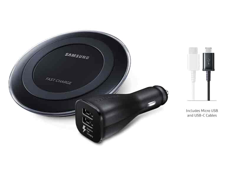 Wireless Charging Pad + Dual-Port Vehicle Charger, Power Bundle