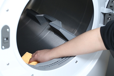 Clean the drum of the dryer