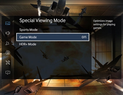 Special Viewing Mode menu with Game Mode selected