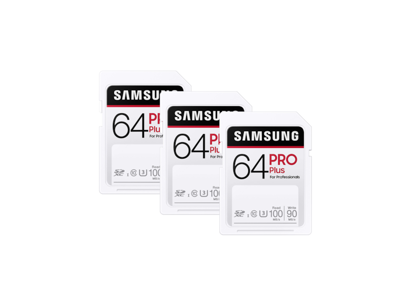 PRO Plus SDXC Full-size SD Card 64GB - 3 Pack