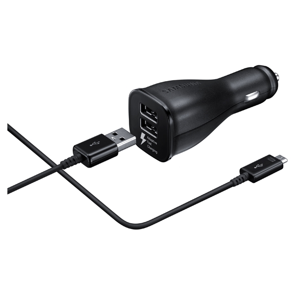 Adaptive Fast Charging Dual-Port Vehicle Charger (Detachable Micro