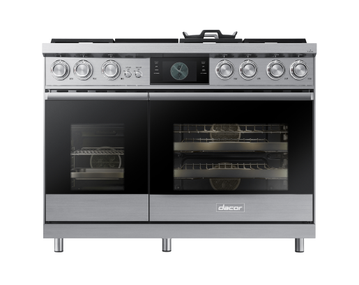 48" Pro Dual-Fuel Steam Range, Silver Stainless Steel, Natural Gas