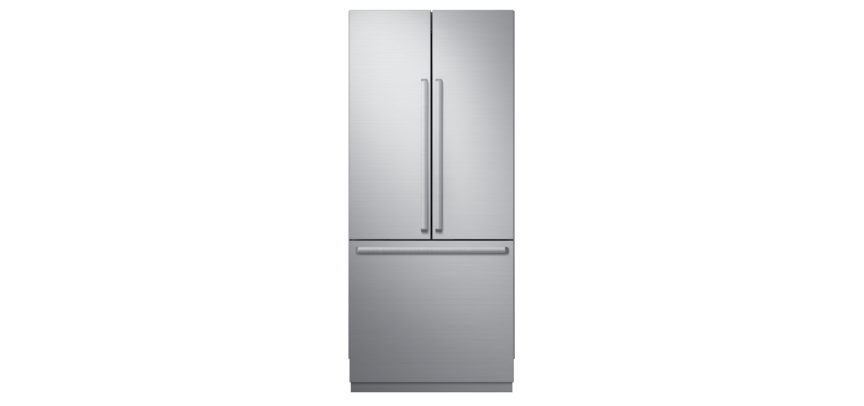 36-inch Built-In French Door Refrigerator with SteelCool with Essex cabinets in White