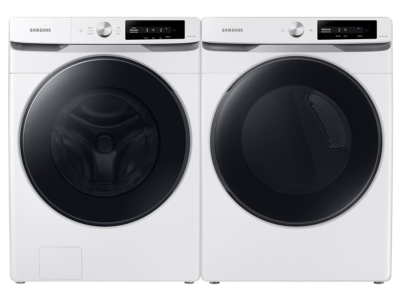 Samsung Smart Dial Front Load Super Speed Wash Washer and Smart Dial Super Speed Dry Electric Dryer package in White(BNDL-1646290912278) photo