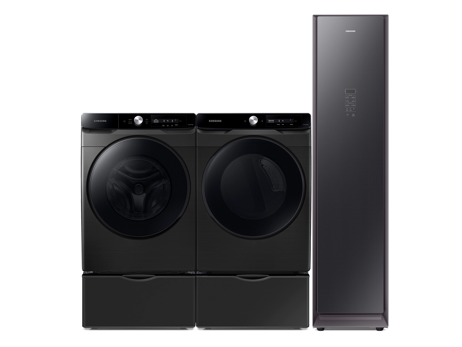 Photos - Tumble Dryer Samsung AI Powe in Red Smart Dial and Super Speed Wash Front Load Washer B 
