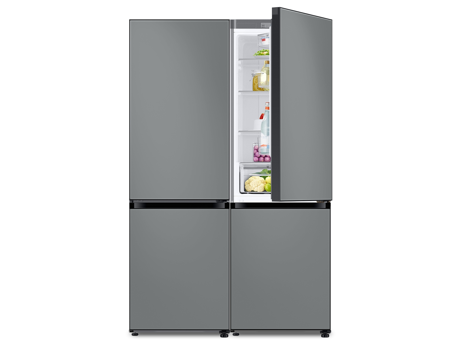 12.0 + 12.0 cu. ft. Bespoke Bottom Freezer Refrigerator in Matte Grey