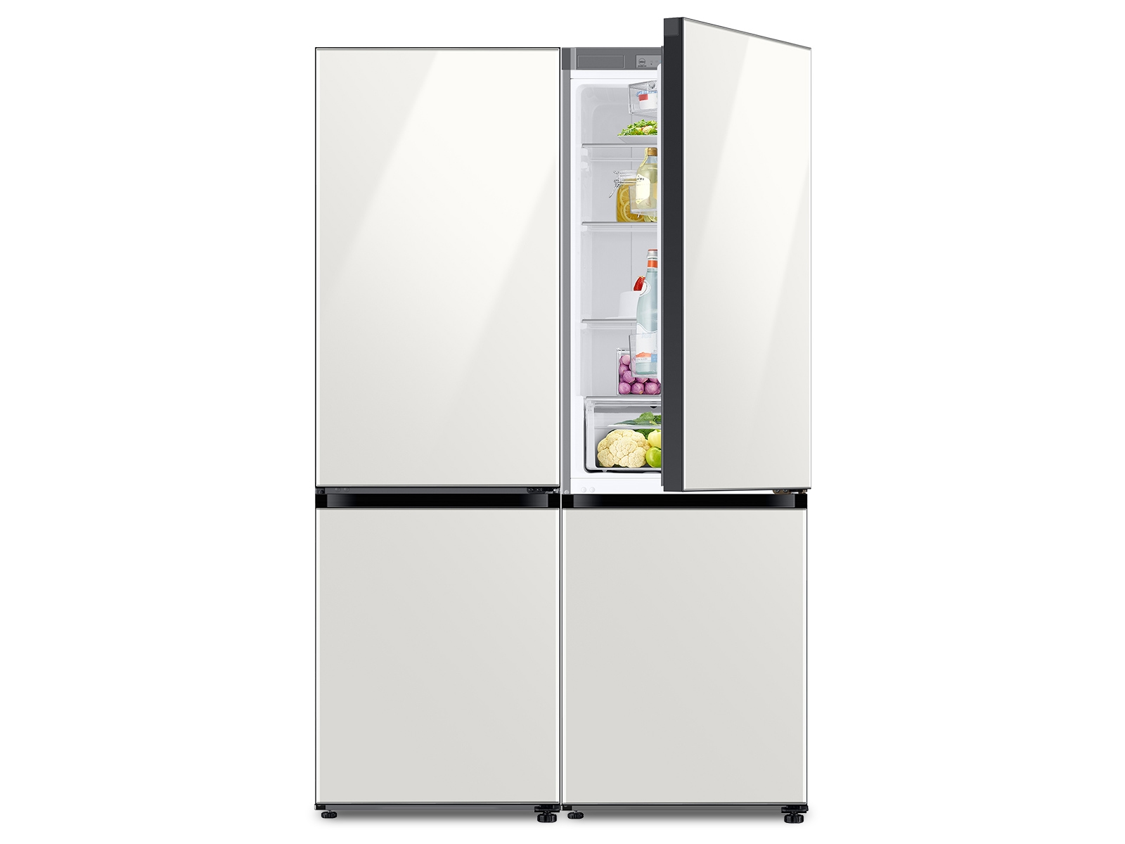 12.0 + 12.0 cu. ft. Bespoke Bottom Freezer Refrigerator in White Glass