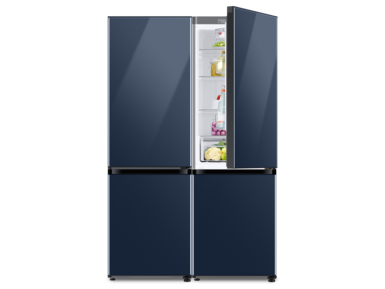12.0 + 12.0 cu. ft. Bespoke Bottom Freezer Refrigerator in Navy Glass