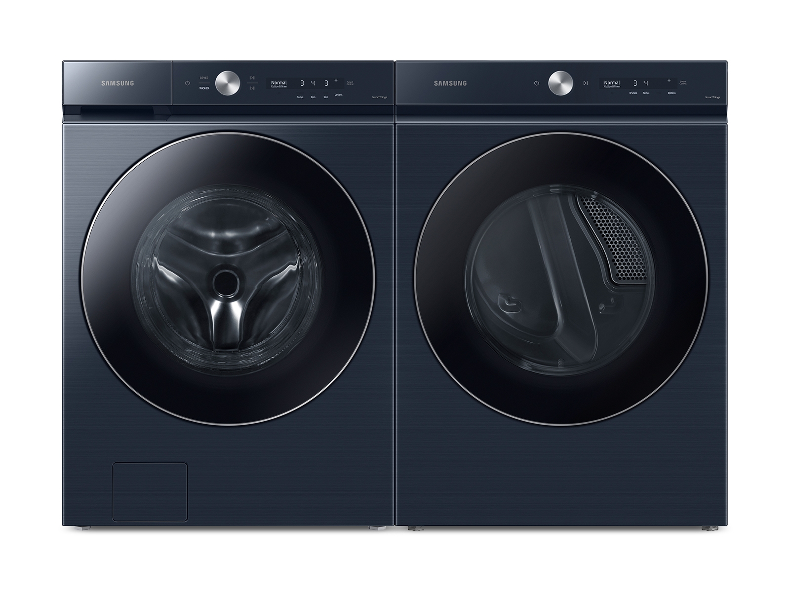 Bespoke Brushed Navy Ultra Capacity AI OptiWash Front Load Washer and  Electric Dryer Set | Samsung US