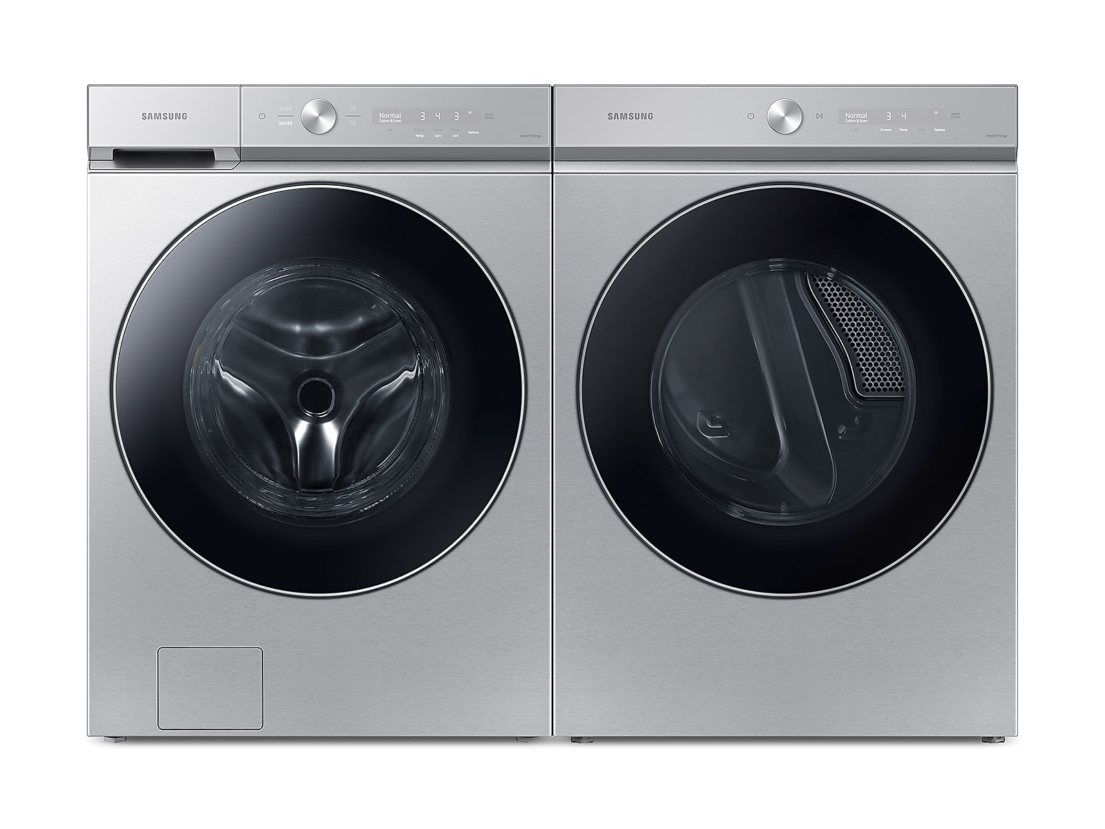 Samsung Bespoke Ultra Capacity AI Front Load Washer and Electric Dryer in Silver Steel(BNDL-1657833038062) photo