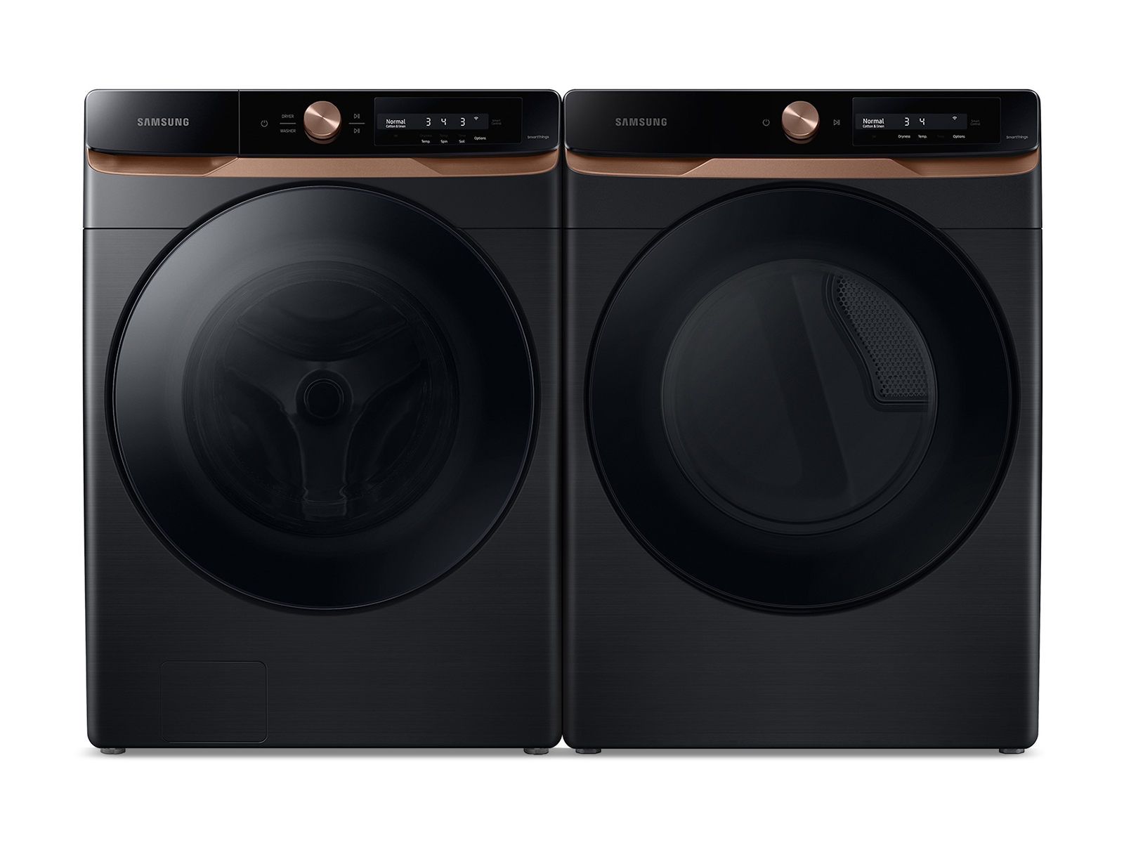 Samsung Large Capacity AI Smart Dial Front Load Washer with Auto Dispense and Super Speed Wash and AI Smart Dial Electric Dryer with Super Speed Dry and MultiControl™