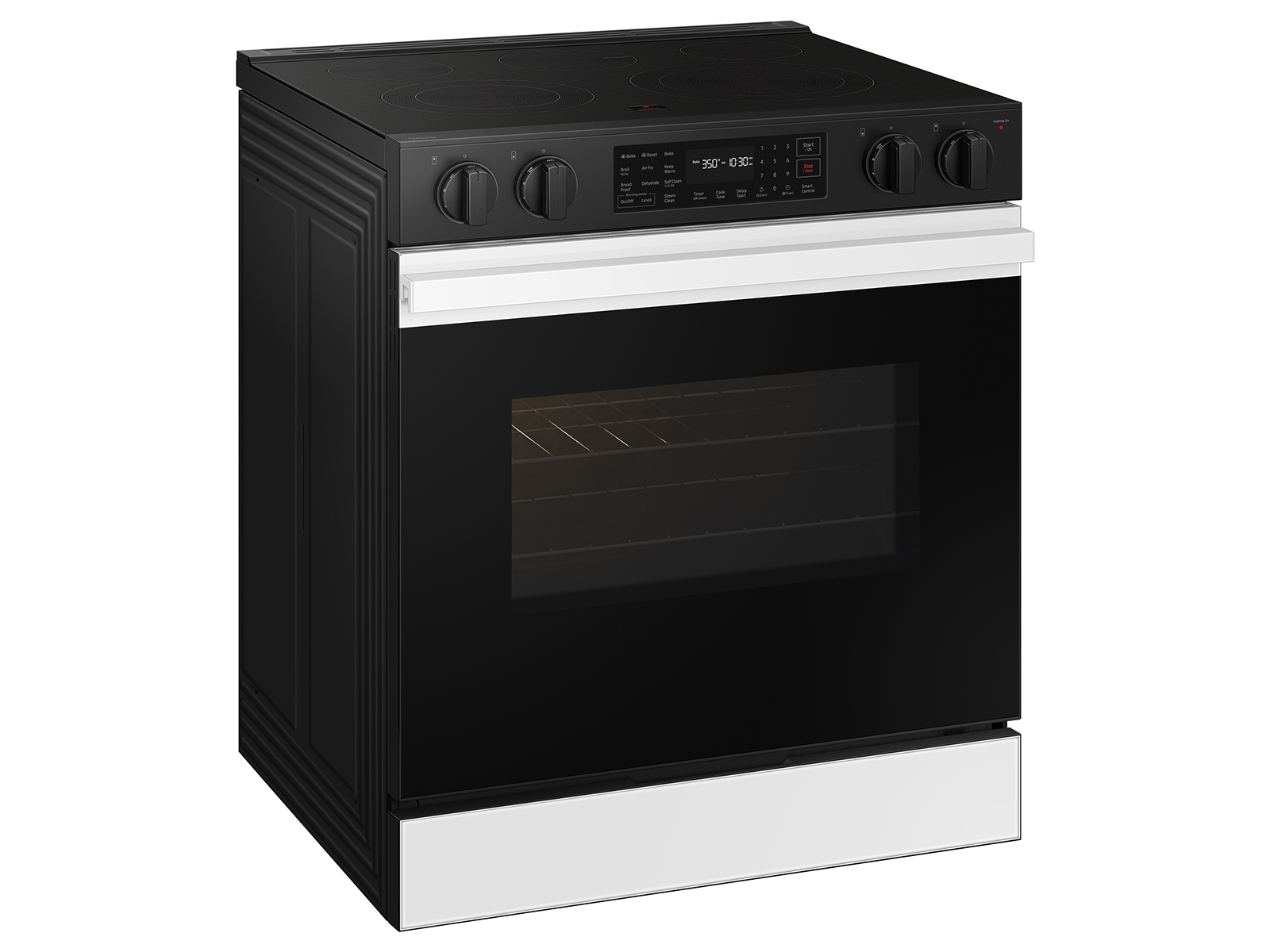 Thumbnail image of Left Side View of the Slide-in Electric Range in White Glass
