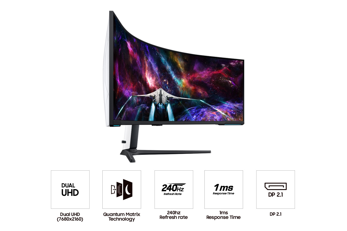 Thumbnail image of 57&quot; Odyssey Neo G9 Dual 4K UHD Quantum Mini-LED 240Hz 1ms(GtG) HDR 1000 Curved Gaming Monitor
