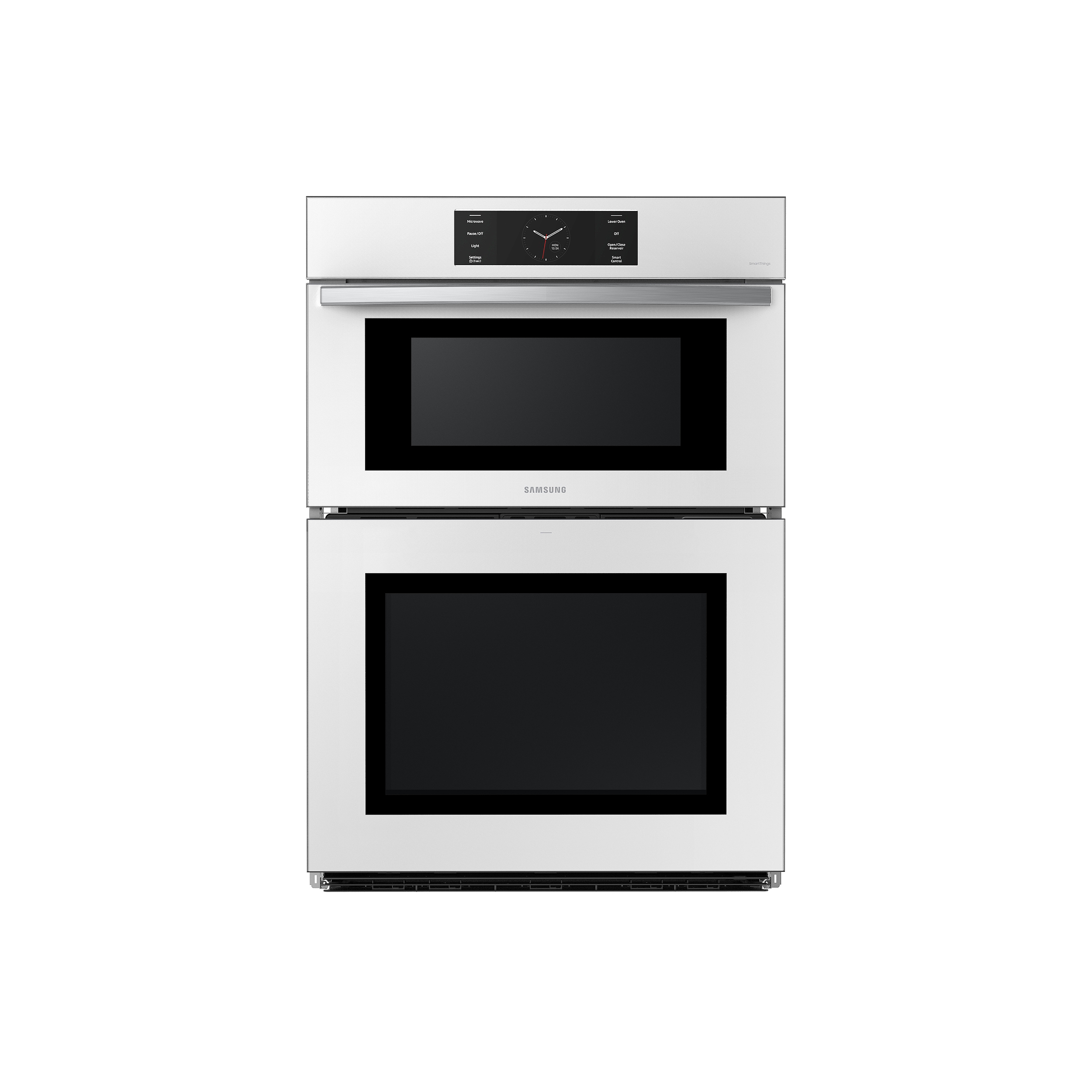 Samsung NQ70CB700D12 Bespoke Series 30 Inch White Glass 7 cu. ft. Total  Capacity Electric Double Wall Oven/Microwave Combo Steam Oven