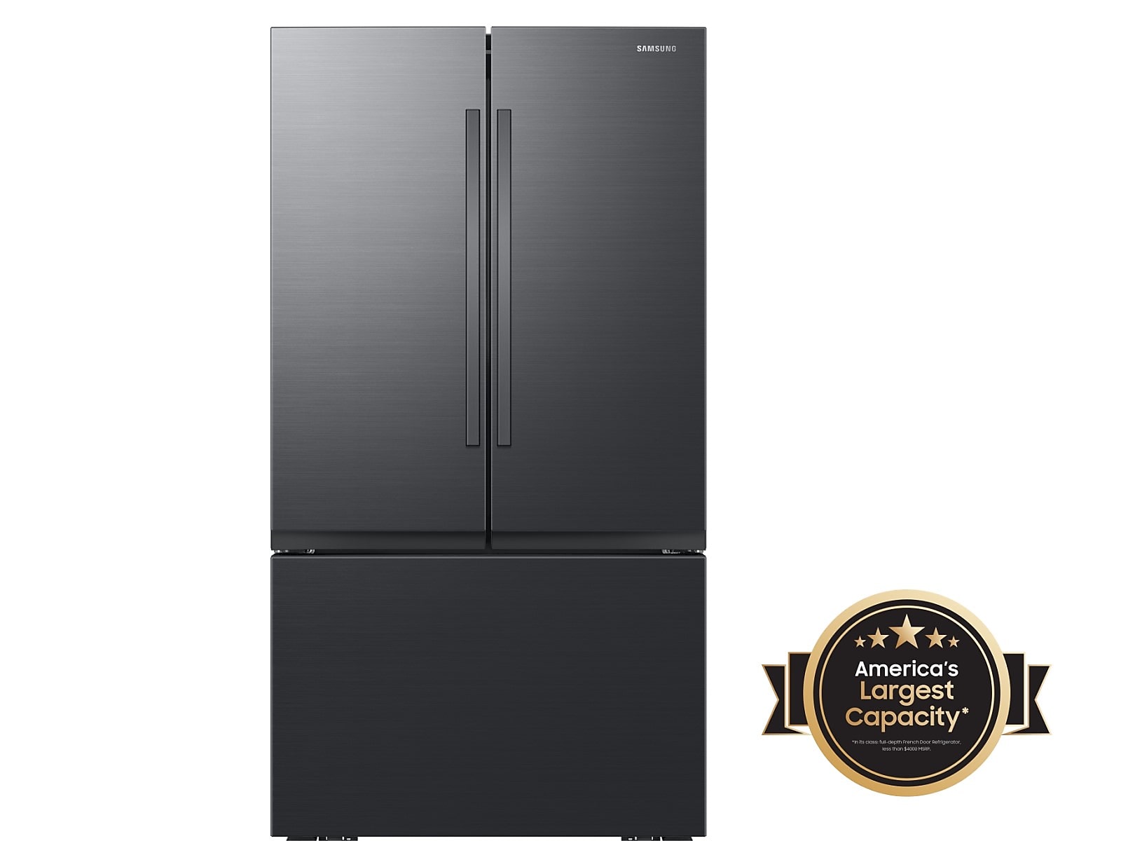 Samsung 32 cu. ft. Mega Capacity 3-Door French Door Refrigerator with Dual Auto Ice Maker in Matte in Black Steel(RF32CG5100MTAA)
