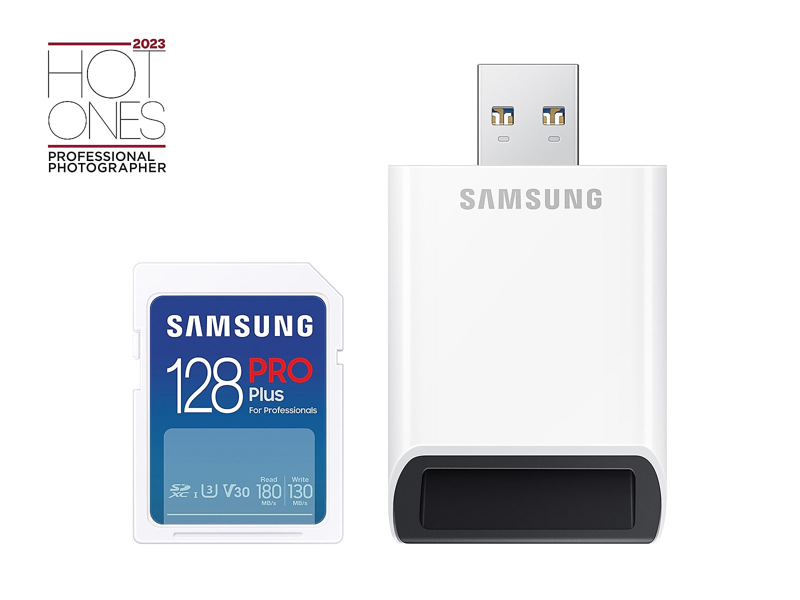 Samsung PRO Plus + Reader Full Size SDXC Card 128GB(MB-SD128SB/AM)